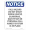 Signmission OSHA Notice Sign, Fall Hazard Do Not Start Work, 10in X 7in Rigid Plastic, 7" W, 10" H, Portrait OS-NS-P-710-V-12419 - alternate 1